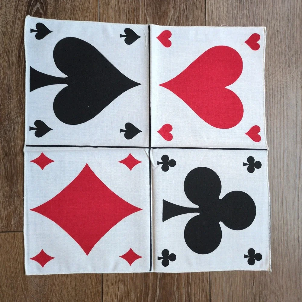 Vintage Fallani & Cohn Playing Card Cloth‎ Napkins Set Of 4 Poker Game Night